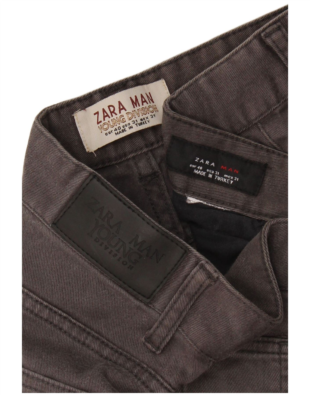 Męskie proste spodnie codzienne ZARA EU 40 Medium W31 L31 Szare