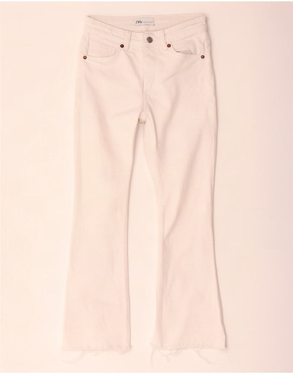Damskie jeansy rozkloszowane Zara EU 36 W26 L24 Biała bawełna