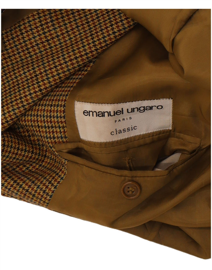 Męska marynarka zapinana na 3 guziki Emanuel Ungaro UK 38 Średni brąz w pepitkę