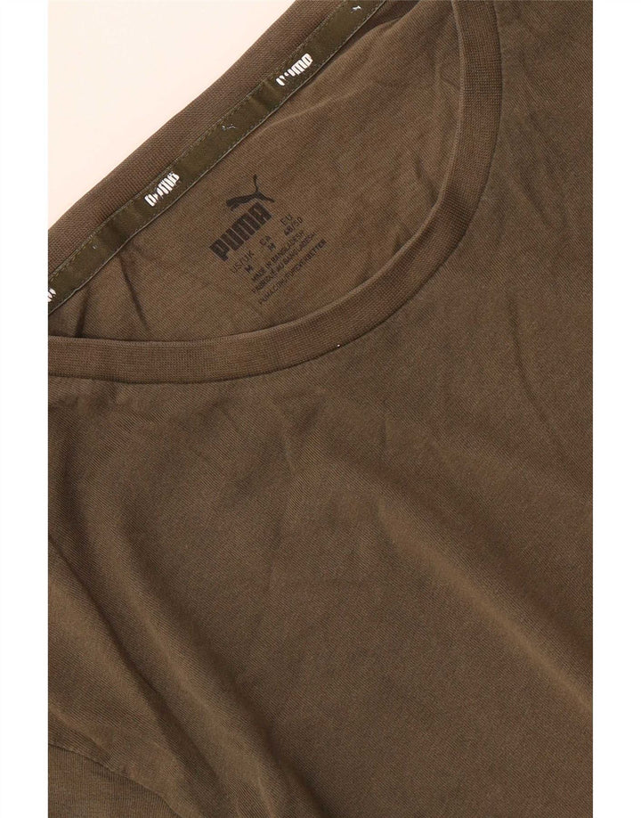Męski T-shirt z grafiką Puma, średni khaki