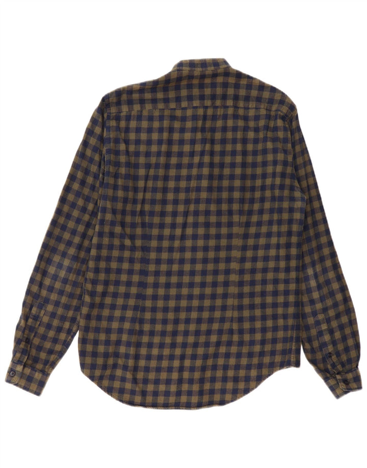 Męska koszula flanelowa ZARA slim fit, średnia khaki w kratkę