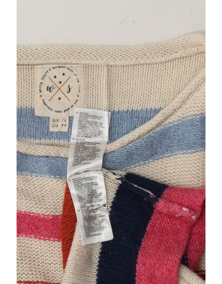 WHITE STUFF Womens Boat Neck Jumper Sweater UK 16 Large Multicoloured Vintage White Stuff and Second-Hand White Stuff from Messina Hembry 