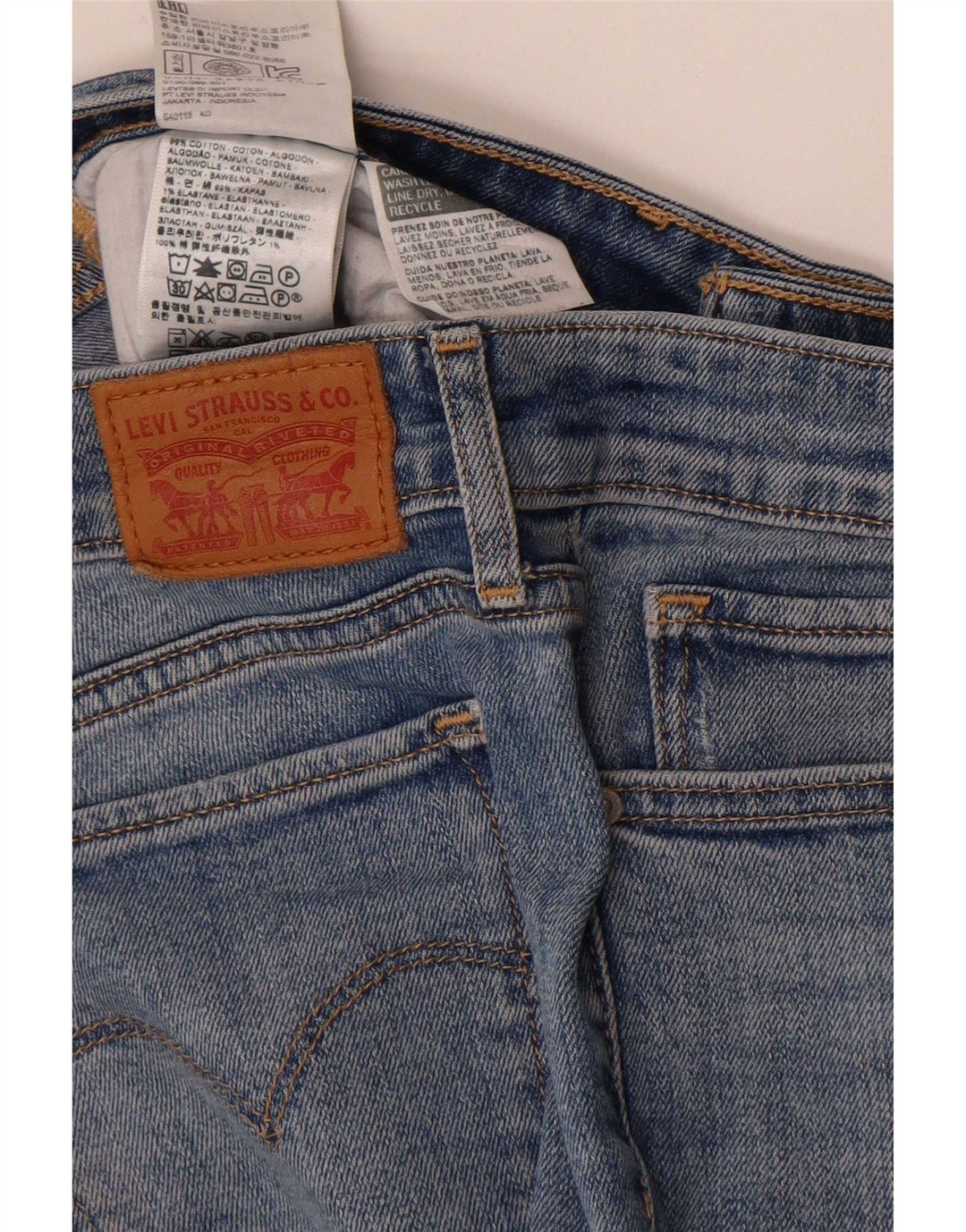 Damskie jeansy Levi's 712 Slim W31 L32 Niebieskie bawełniane