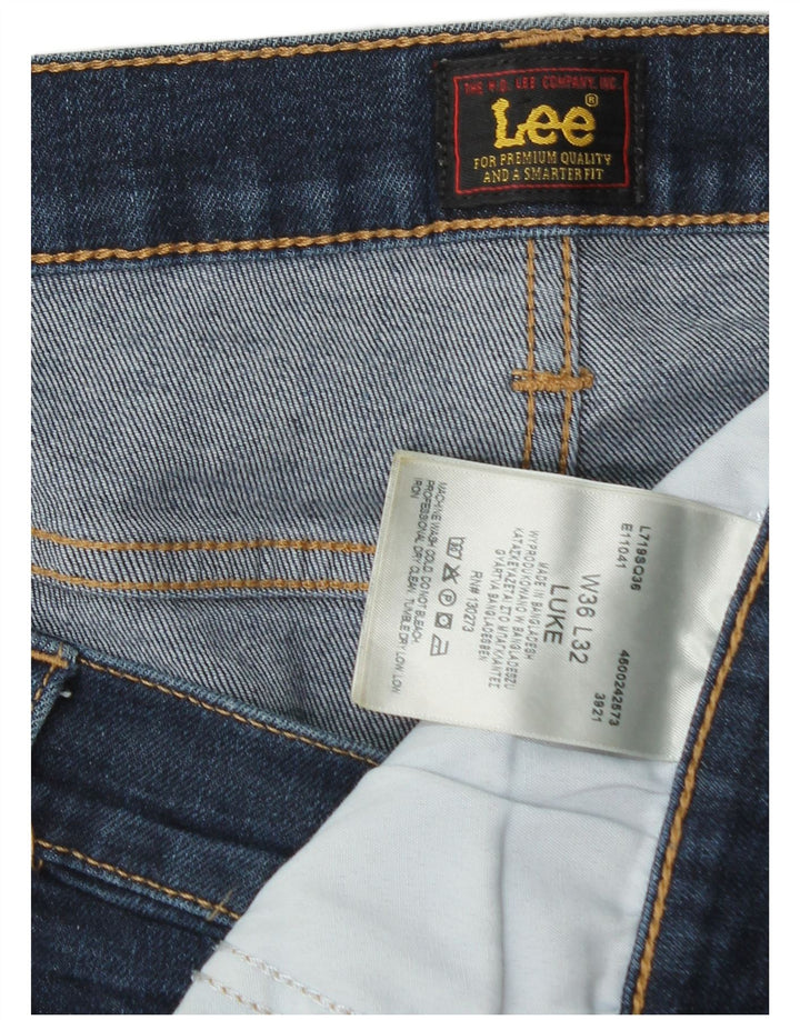 LEE Męskie jeansy Luke Slim W36 L30 Granatowe, bawełniane