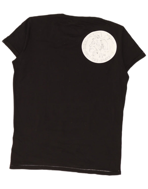 DIESEL Mens Graphic T-Shirt Top Medium Black Polka Dot Cotton