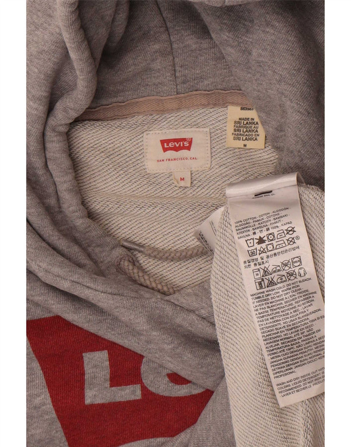 Męski sweter z kapturem i grafiką Levi's, średnioszary, bawełniany w cętki
