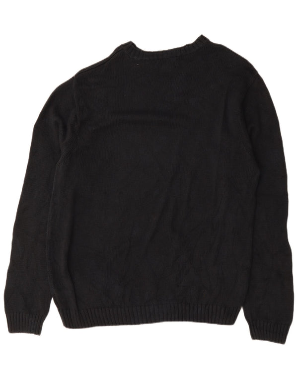 Męski sweter z dekoltem w łódkę Chaps XL, granatowy, bawełniany