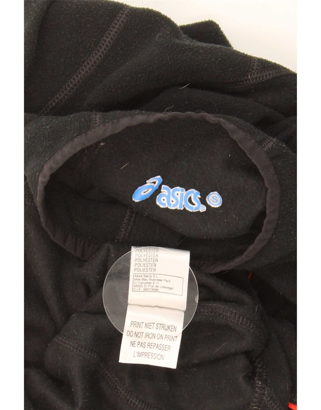 Męski sweter polarowy Asics z zamkiem błyskawicznym, mały, czarny poliester