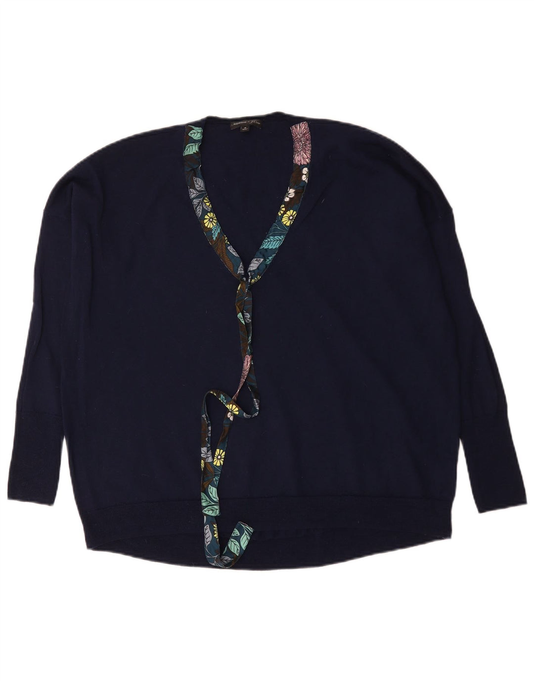 Damski sweter J. Crew Oversize z dekoltem w kształcie litery V, UK 14, średni granatowy