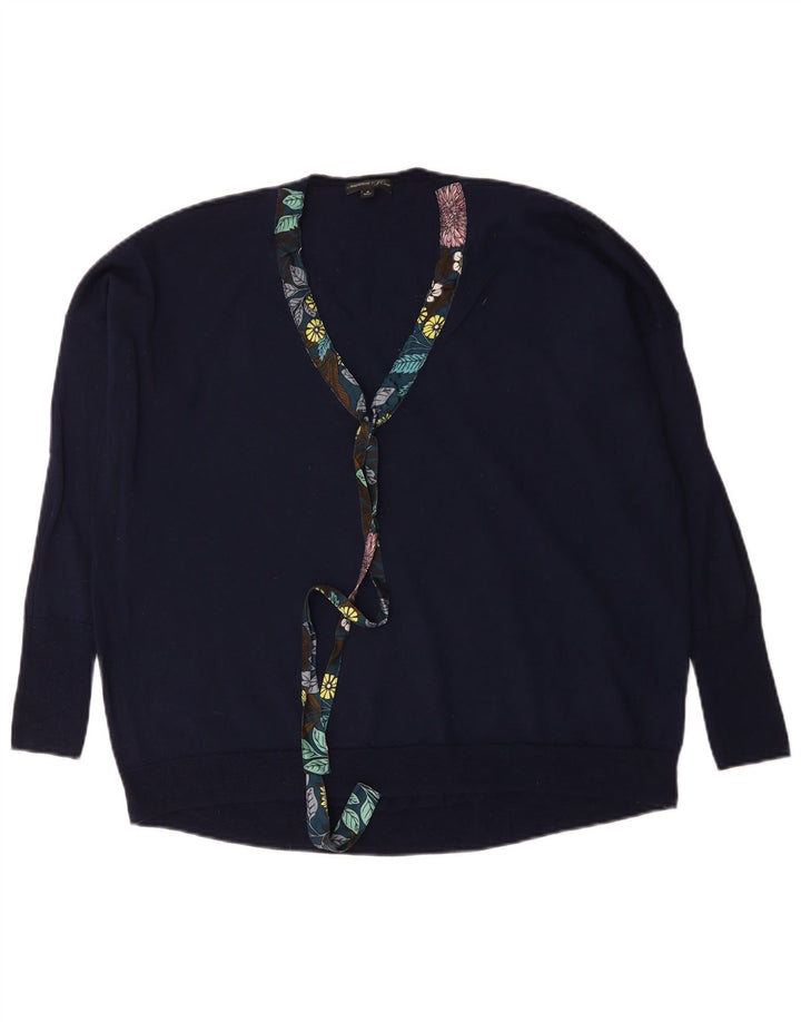 Damski sweter J. Crew Oversize z dekoltem w kształcie litery V, UK 14, średni granatowy