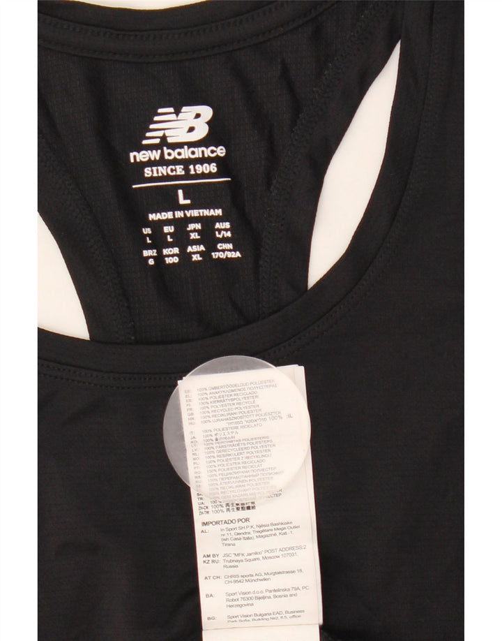 Damska kamizelka NEW BALANCE Top UK 14, duża, czarna, poliester