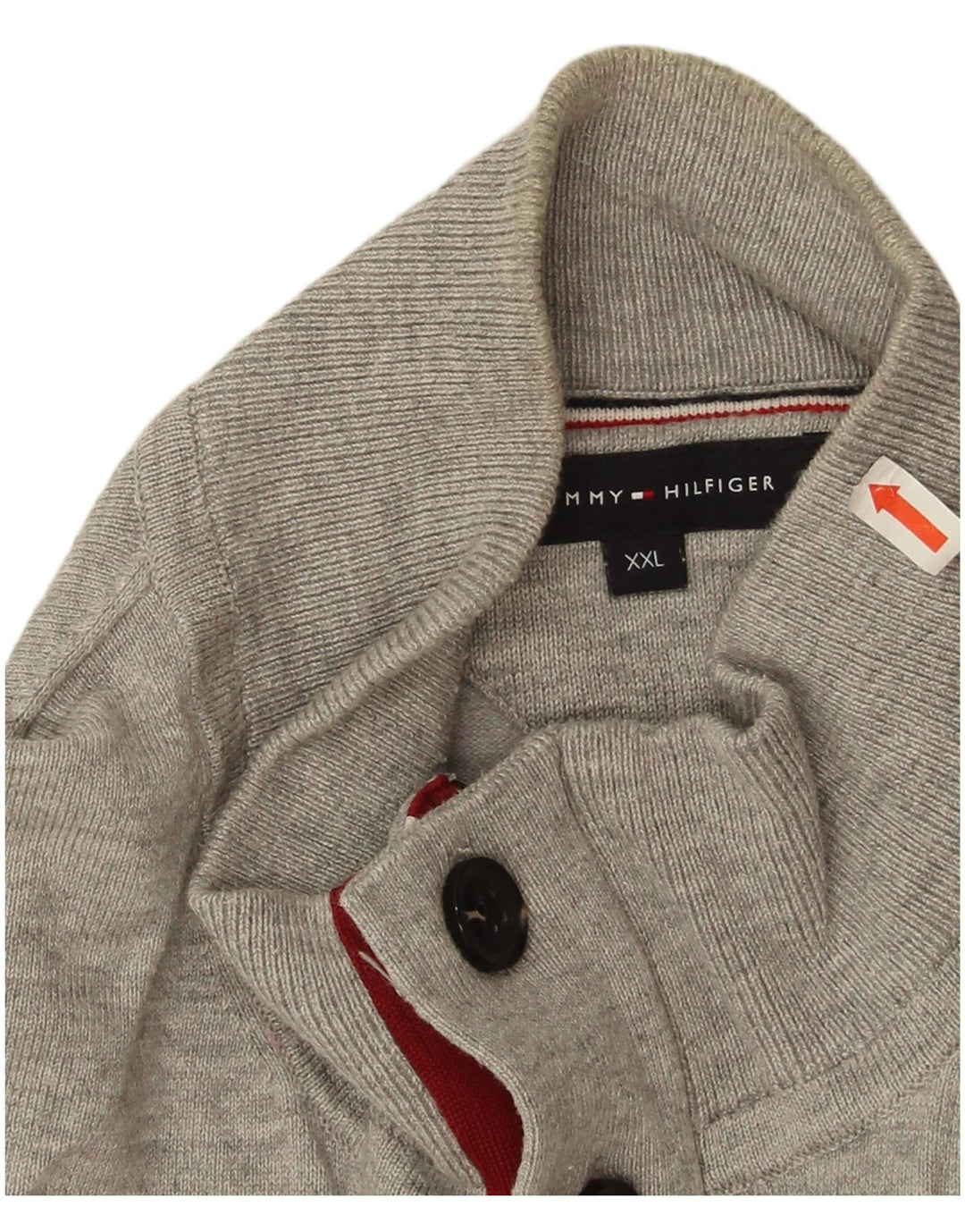 Męski sweter zapinany na guziki Tommy Hilfiger 2XL Szara bawełna
