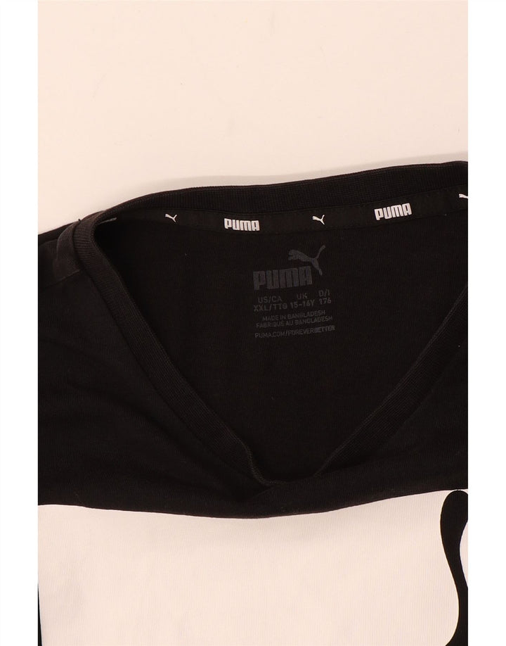 Chłopięcy T-shirt z grafiką PUMA, 15-16 lat, czarny