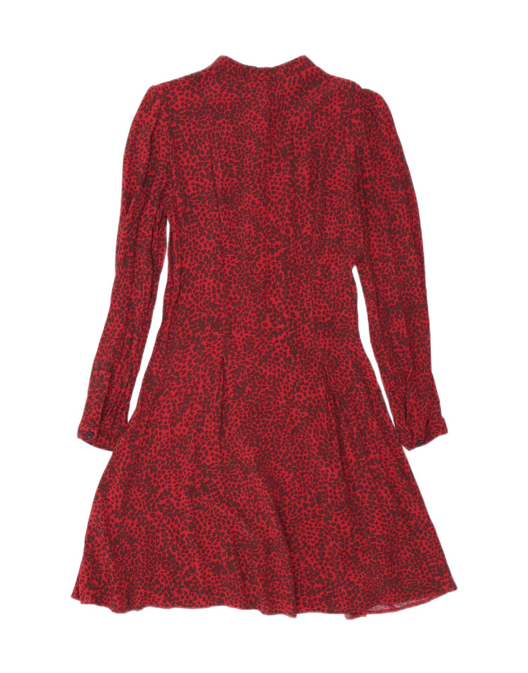 WAREHOUSE Damska sukienka koszulowa UK 8 Small Red z wiskozowym nadrukiem zwierzęcym