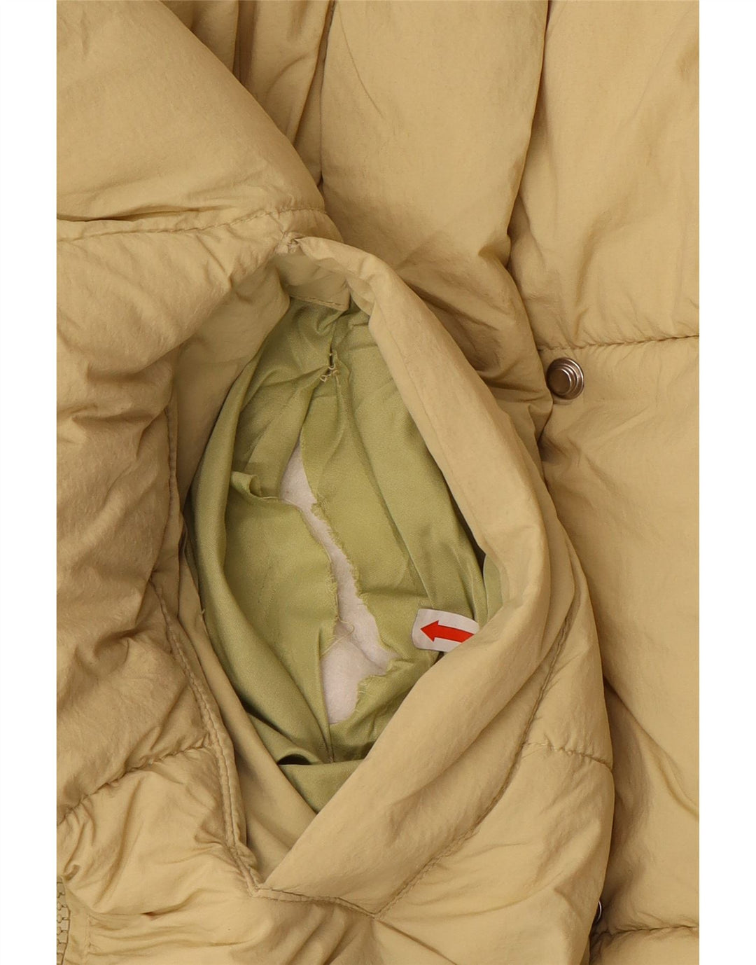 Damska kurtka oversize ZARA z wypełnieniem UK 14, średni beż, poliester