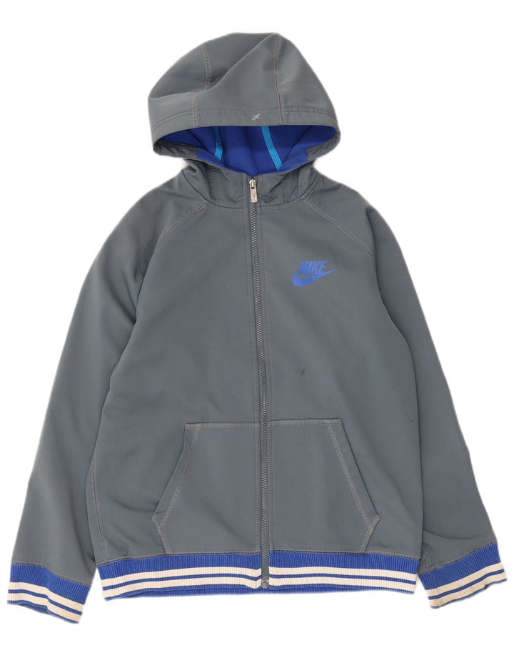 Damski sweter z kapturem i zamkiem Nike, UK 18 XL, szary poliester