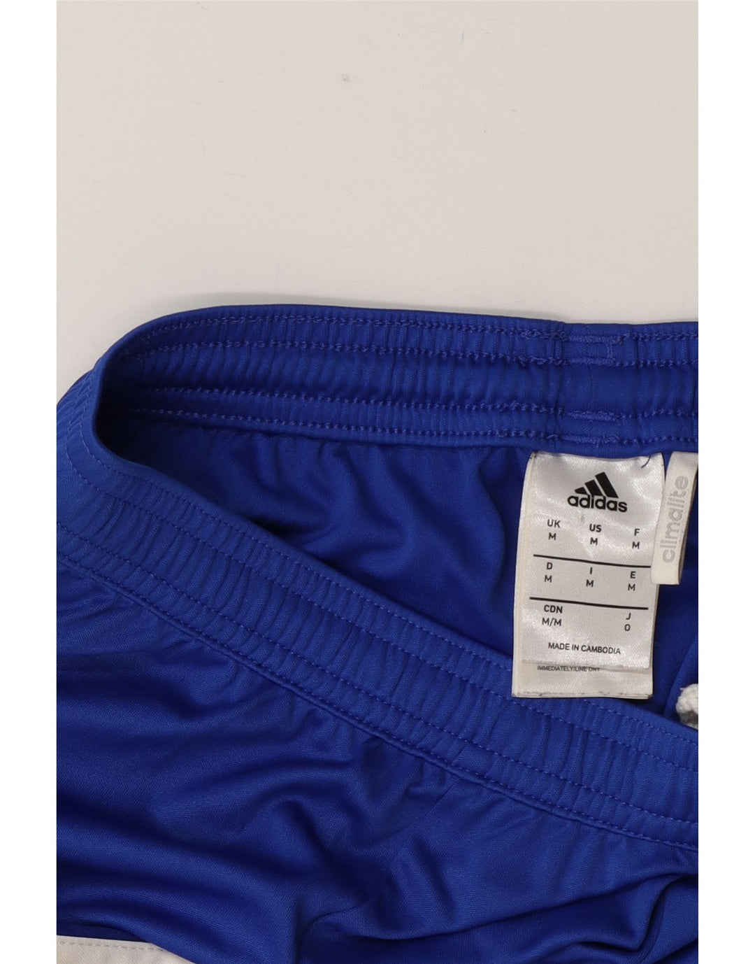 Męskie spodenki sportowe Adidas Climalite, średni niebieski, poliester z blokami kolorów