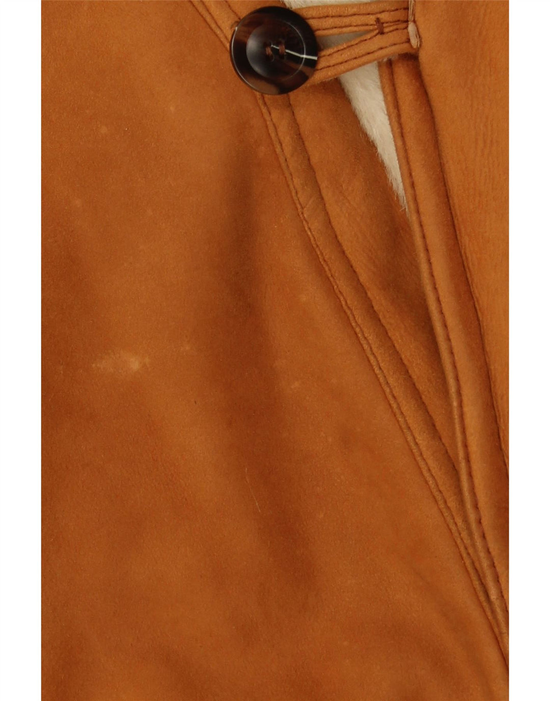 Męska kurtka shearling VINTAGE UK 40, duża brązowa