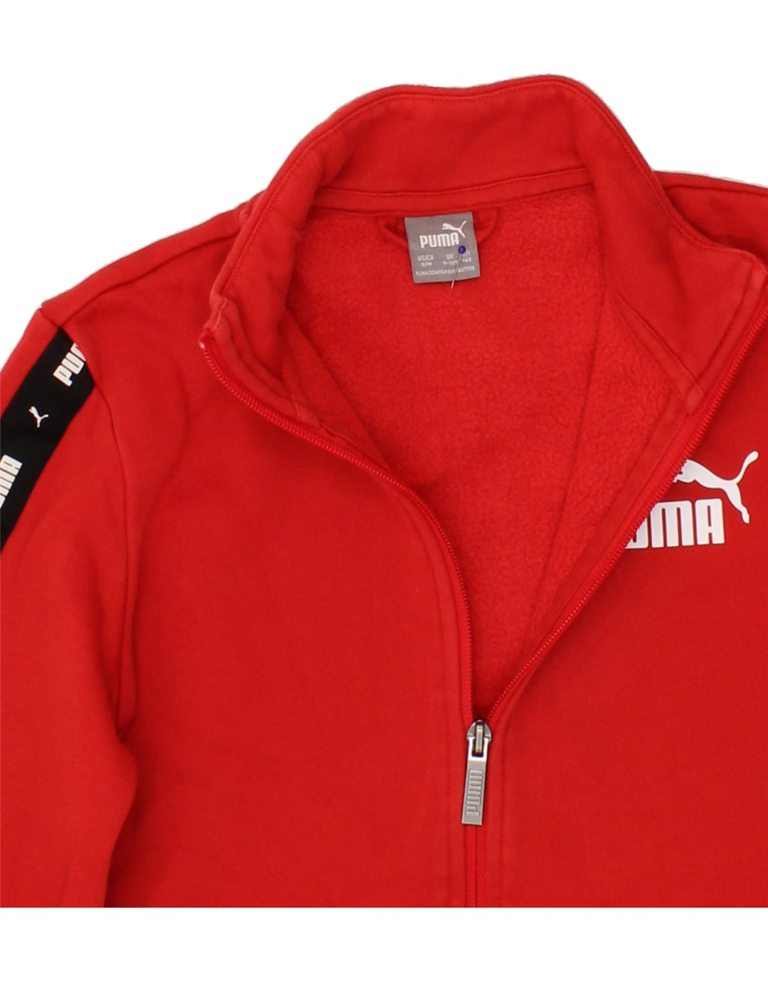 PUMA Boys Graphic Tracksuit Top Jacket 9-10 Years Red Colourblock Cotton Vintage Puma and Second-Hand Puma from Messina Hembry 