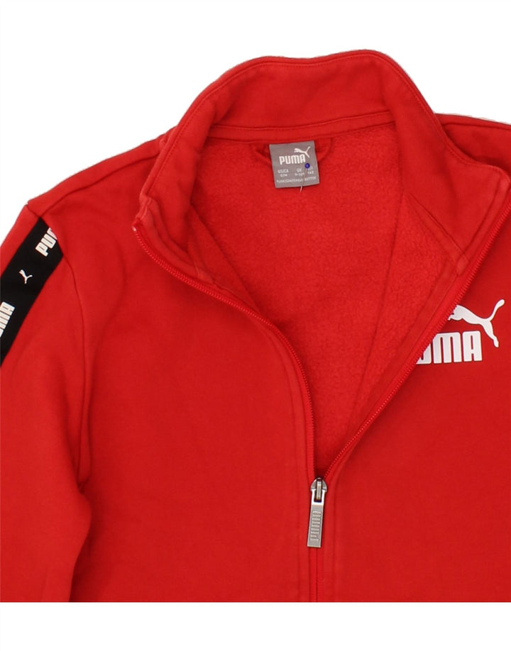 PUMA Boys Graphic Tracksuit Top Jacket 9-10 Years Red Colourblock Cotton Vintage Puma and Second-Hand Puma from Messina Hembry 