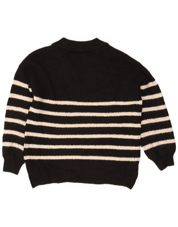 Marks & Spencer Damski sweter polo UK 14 w średnie czarne paski