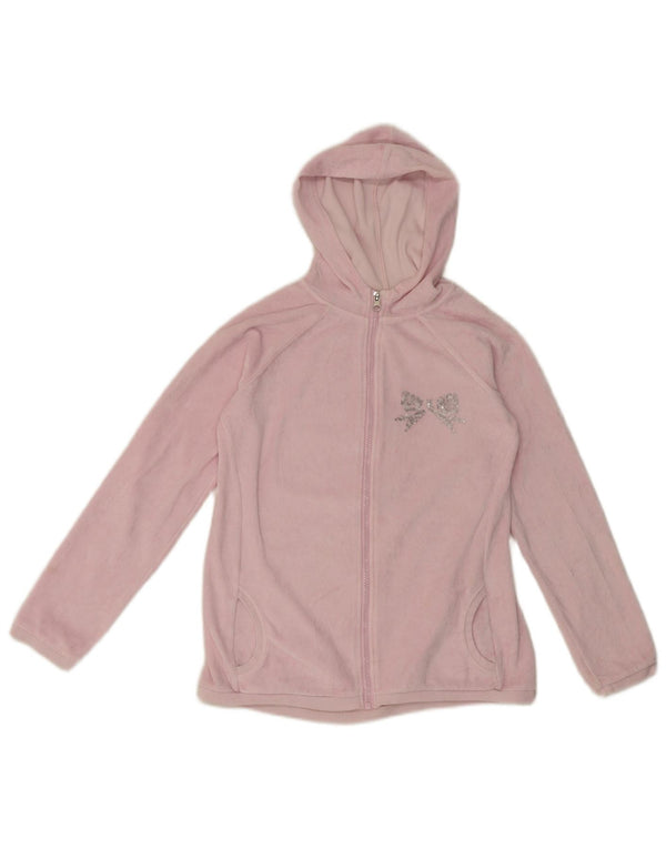 Dziewczęcy sweter z kapturem i zamkiem błyskawicznym Benetton 11-12 lat, 2XL, różowy, bawełniany
