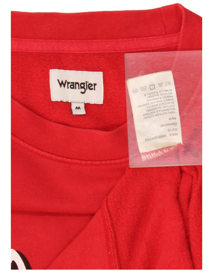 WRANGLER Mens Graphic Sweatshirt Jumper Medium Red Cotton