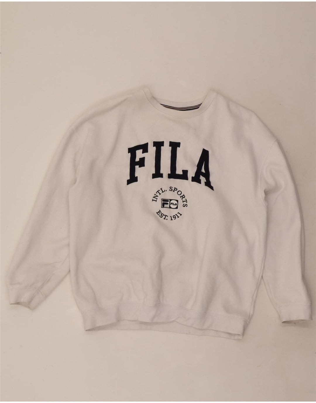 Męska bluza z grafiką Fila, duża, biała, bawełniana