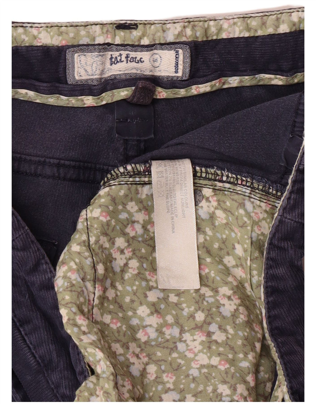 Damskie sztruksowe spodnie FAT FACE Bootcut UK 14 Large W34 L31 Granatowe