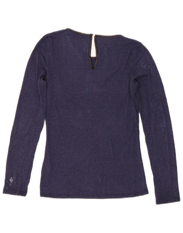 Damski top Oasis z długim rękawem UK 6 XS Granatowa wiskoza