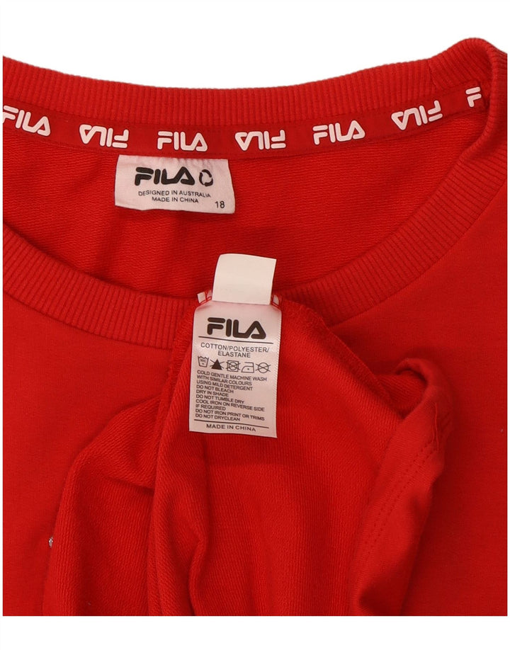 Damska graficzna sukienka podstawowa Fila UK 18 XL czerwona bawełniana