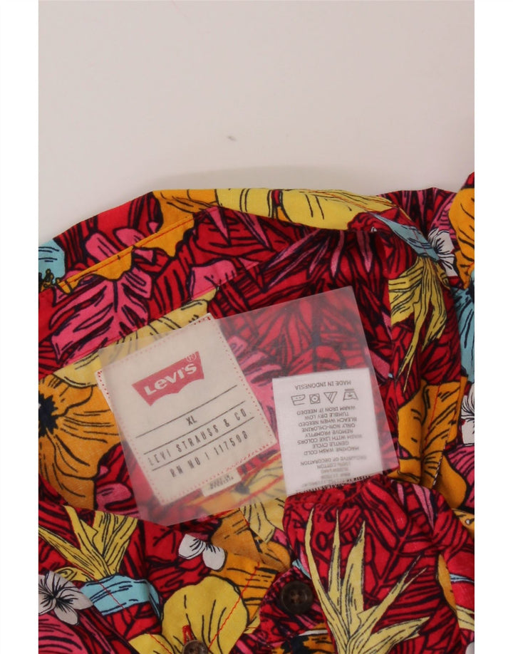 Koszula męska z krótkim rękawem Levi's XL, wielokolorowa, bawełniana w kwiaty