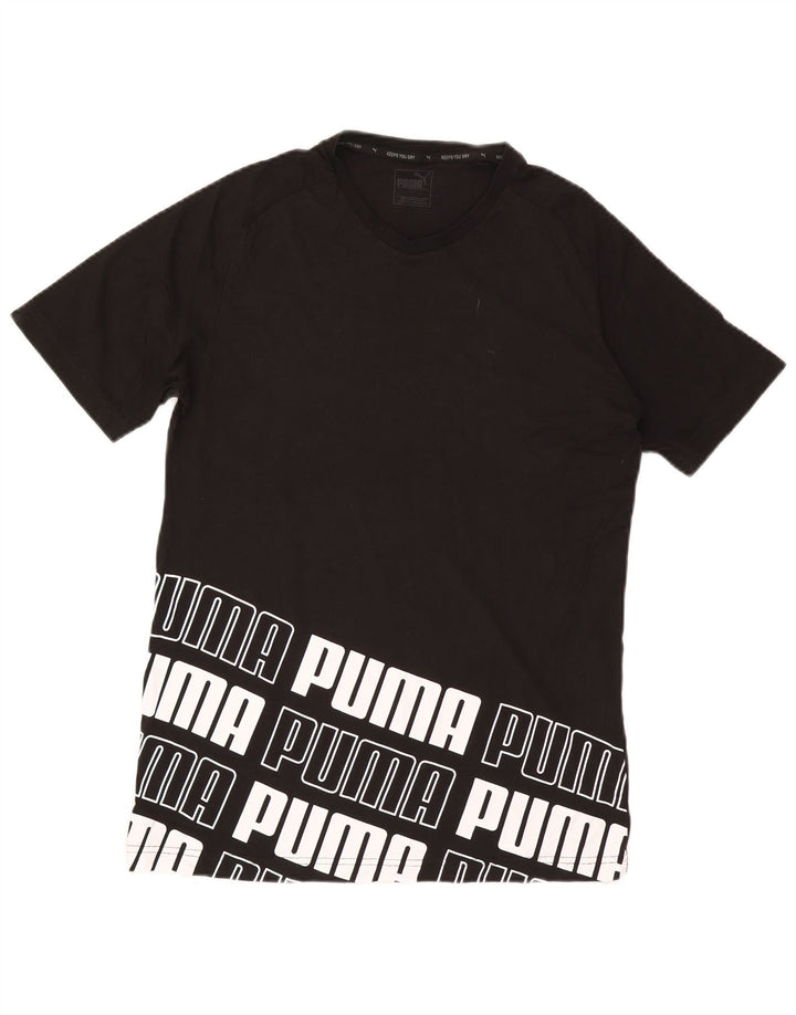 Męski T-shirt z grafiką Puma, duży, czarny, bawełniany