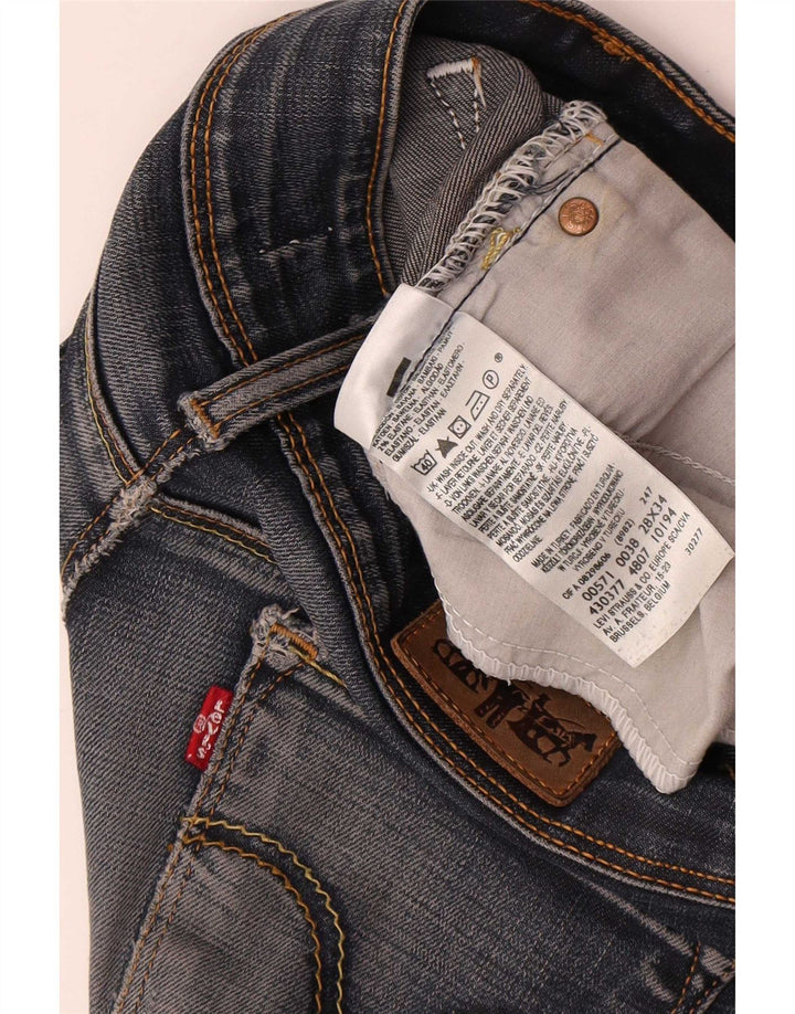 Damskie jeansy Levi's 571 Super Low Slim W28 L34 Niebieska bawełna