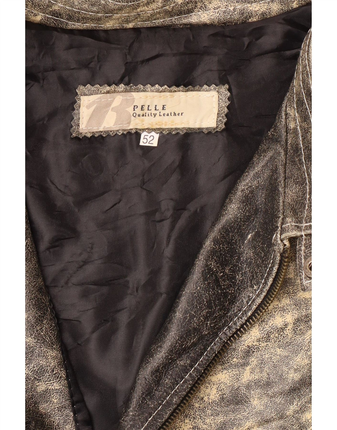 Męska kurtka skórzana Bata Graphic IT 52 XL Szara skóra