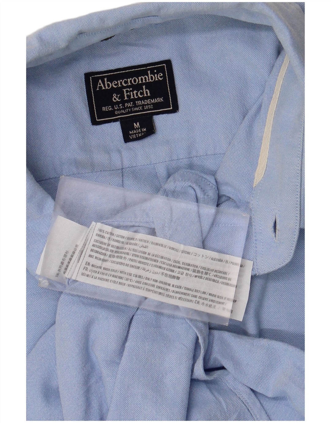 Męska koszula o mięśniach Abercrombie & Fitch, w kolorze jasnoniebieskim, bawełniana