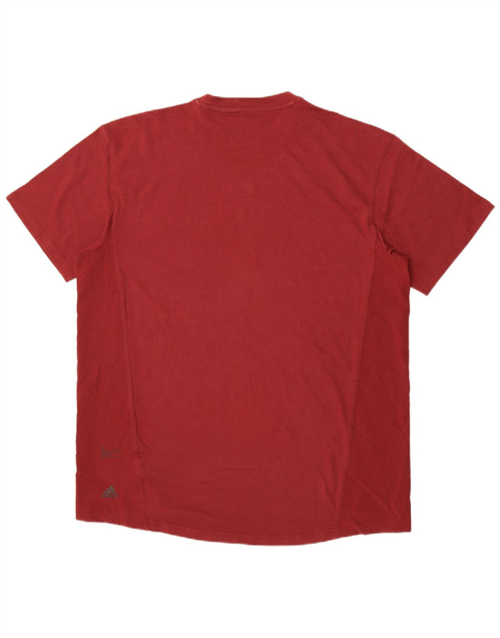 Adidas Męski T-shirt Top XL Bordowa Bawełna