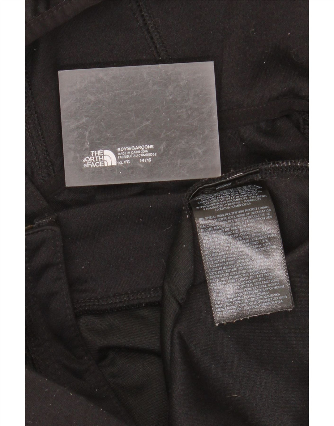 THE NORTH FACE Chłopięcy sweter z kapturem i zamkiem, 14-15 lat, XL, czarny, poliester