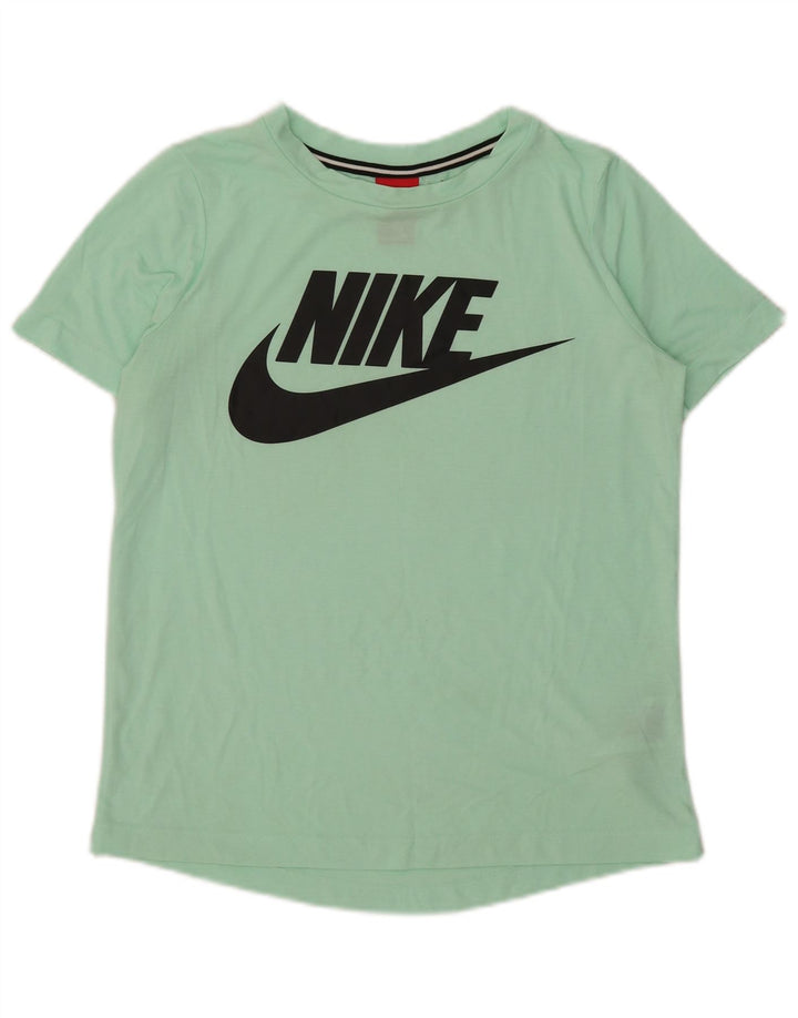 Damska koszulka z grafiką Nike Top UK 10, mała, zielona, poliestrowa