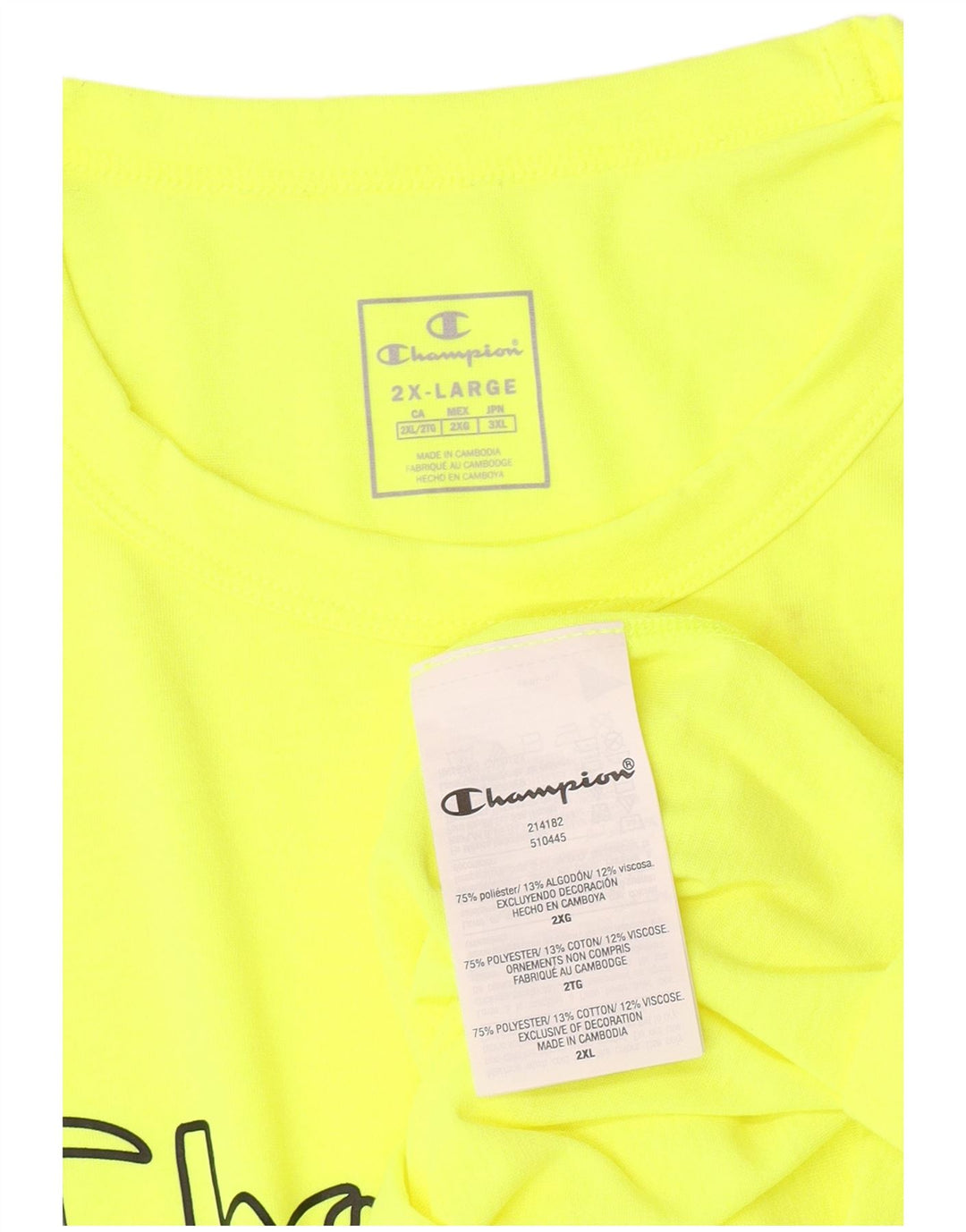 Męski T-shirt z grafiką Champion Top 2XL Żółty poliester