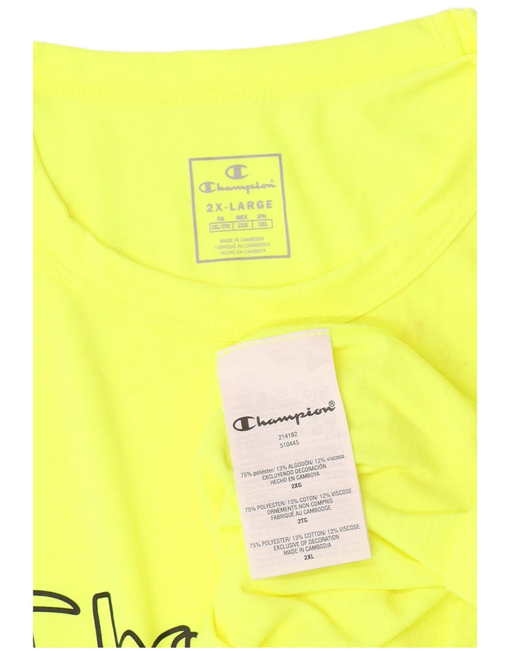 Męski T-shirt z grafiką Champion Top 2XL Żółty poliester