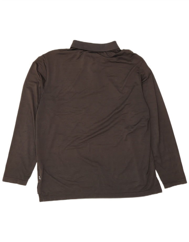 Męska koszulka polo Adidas z długim rękawem XL, czarna, poliestrowa