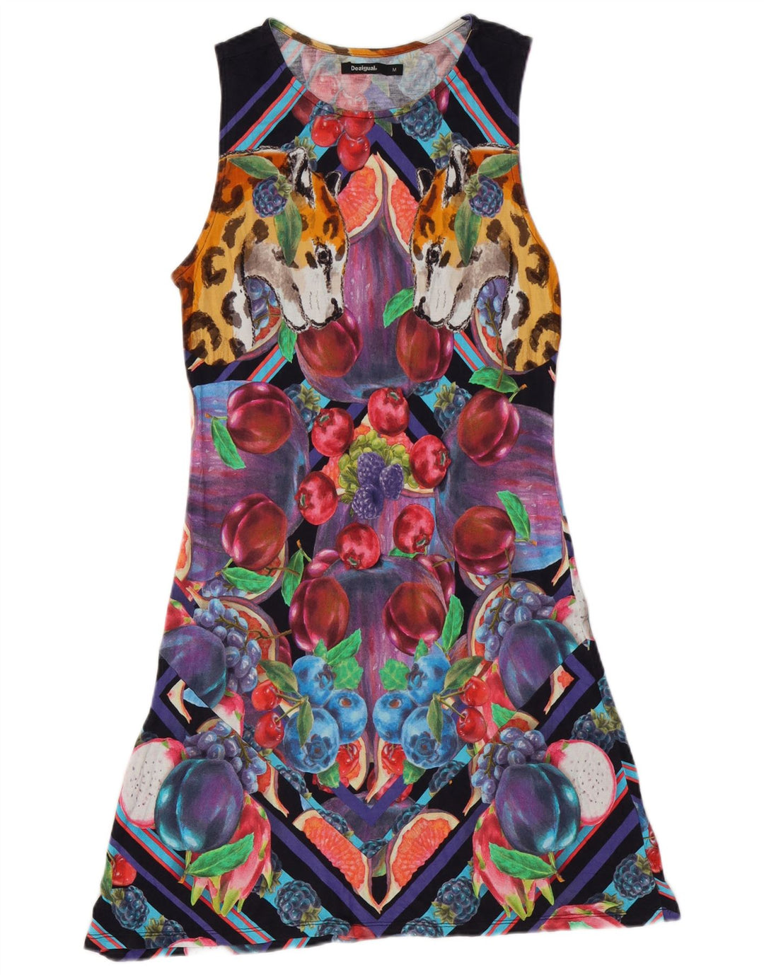 Desigual damska sukienka o linii A w abstrakcyjny wzór UK 12, średnia, wielobarwna