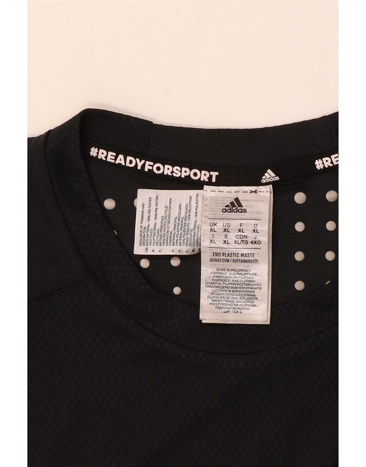 Adidas Męski T-Shirt Top XL Czarny Spotted Poliester