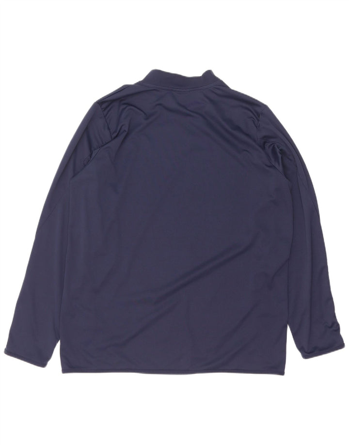 Męski top Diadora z długim rękawem XL, granatowy, poliester w blokach kolorów