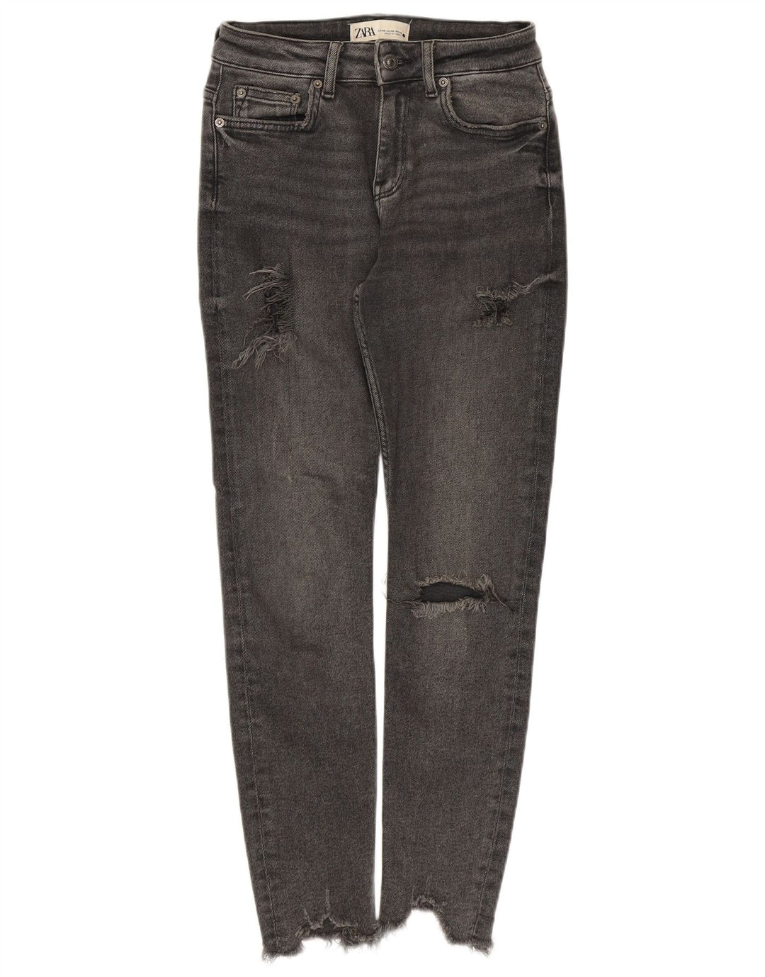 ZARA Womens Distressed Slim Jeans EU 38 Small W28 L27 Grey Cotton
