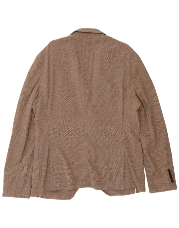 Męska marynarka Hugo Boss Slim Fit zapinana na 2 guziki EU 56 3XL Brązowa wełna dziewicza