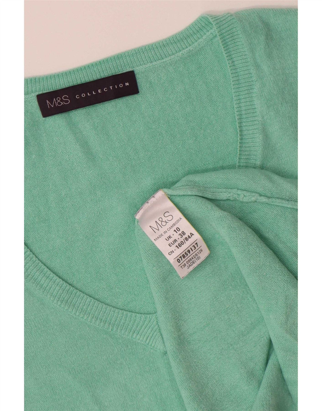 Marks & Spencer Damski sweter oversize z dekoltem w kształcie litery V, UK 10, mały zielony