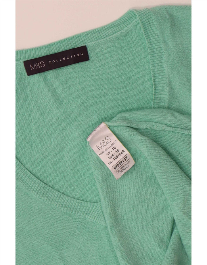 Marks & Spencer Damski sweter oversize z dekoltem w kształcie litery V, UK 10, mały zielony