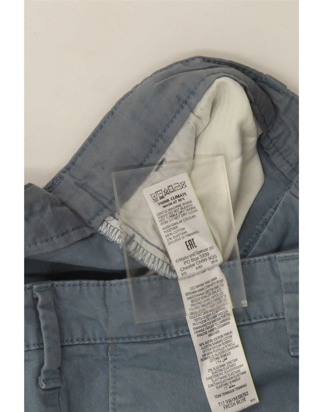 Męskie spodenki Chino Marks & Spencer W36, duże, niebieskie, bawełniane